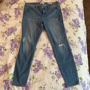 Mid-rise mid-wash skinny jeans